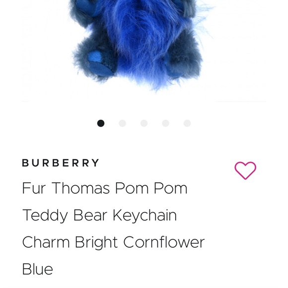 Burberry Vibrant Blue Furry Keychain/bag charm - Picture 3 of 5